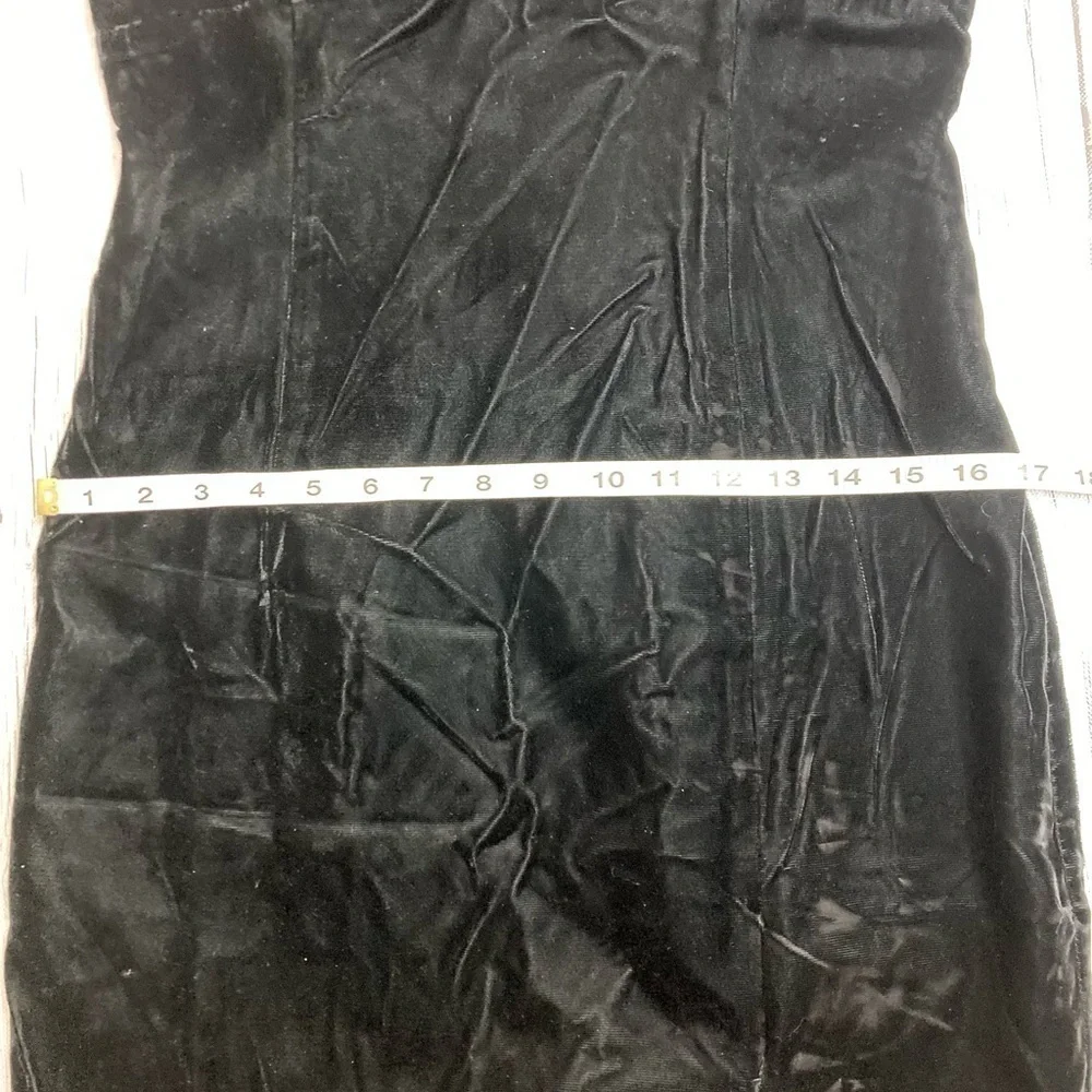 NWT Jessica McClintock Gunne Sax Vintage Black Velvet Spaghetti Strap Dress
